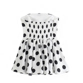 Black & White Polka Dot Slim Fit Ruffled Strapless Camisole Top